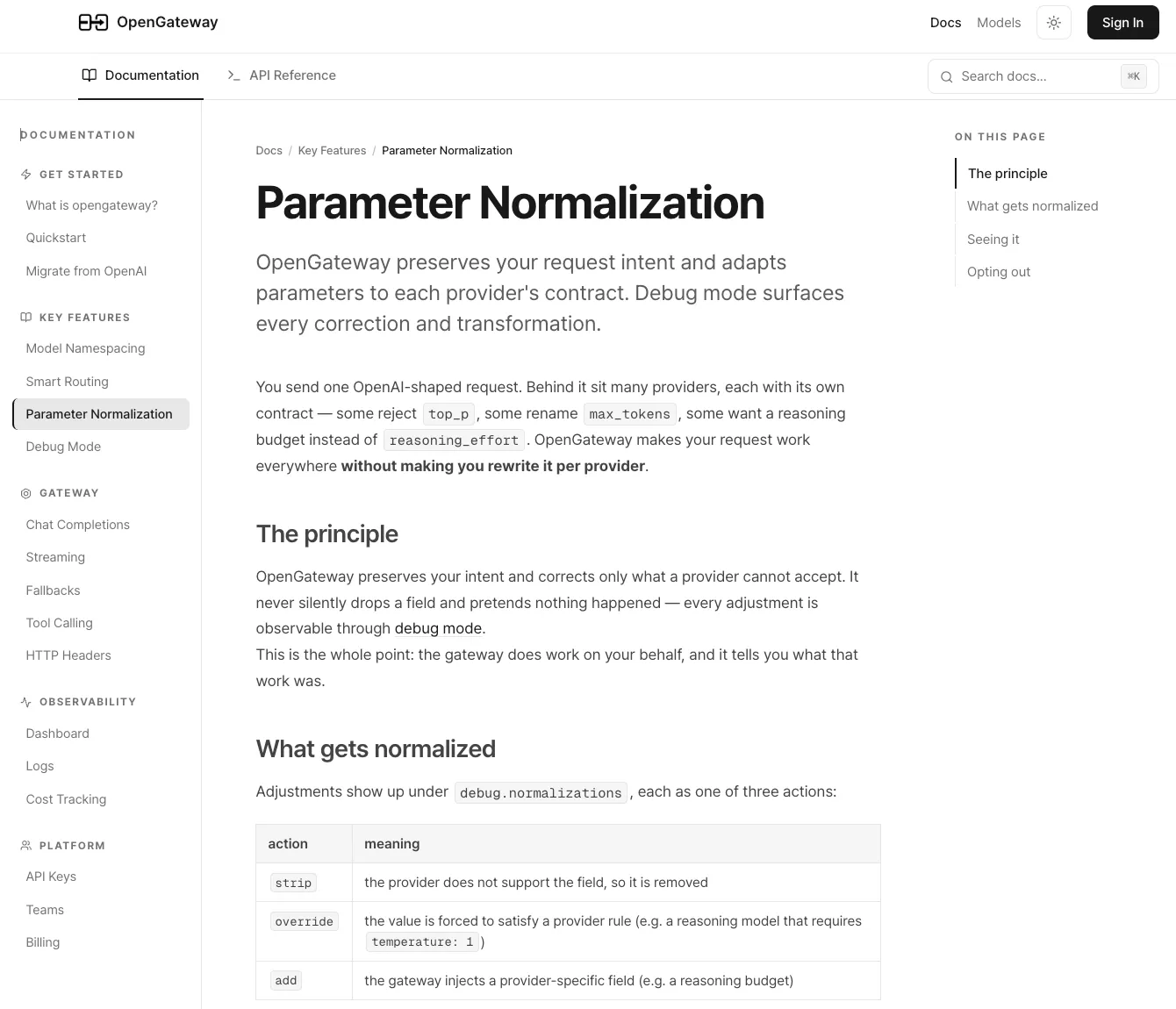 OpenGateway Documentation — 문서·API 레퍼런스